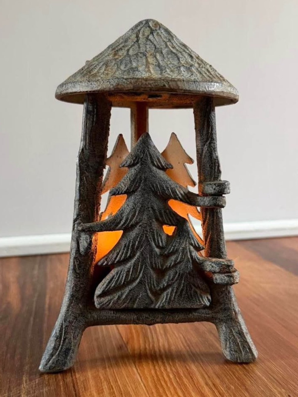 Cast Iron Wooldland Forest Candle Lantern